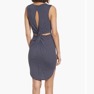 BP Navy and White Sleeveless tank Midi Dress